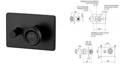 Смеситель для душа «Remer» Element ET09HRGNO чёрный матовый