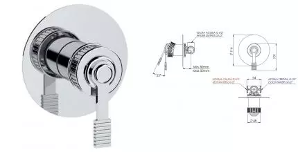 Смеситель для душа «Remer» Atelier AL30L хром