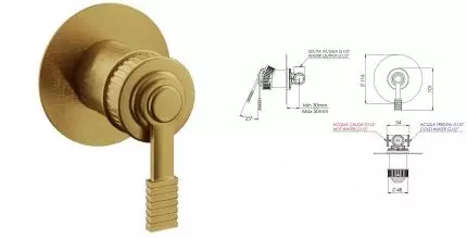 Смеситель для душа «Remer» Atelier AL30LBG брашированное золото Смеситель для душа «Remer» Atelier AL30LBG брашированное золото