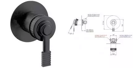 Смеситель для душа «Remer» Atelier AL30LCFP брашированный чёрный хром