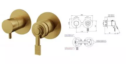 Смеситель для душа «Remer» Atelier AL92ZPBG брашированное золото Смеситель для душа «Remer» Atelier AL92ZPBG брашированное золото