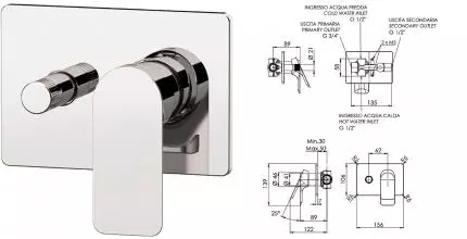 Смеситель для душа «Remer» Infinity I09HRG хром Смеситель для душа «Remer» Infinity I09HRG хром