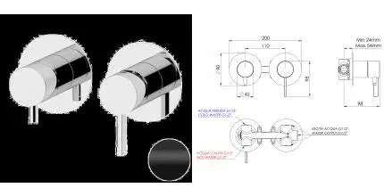 Смеситель для душа «Remer» Metrica MC93ZPNO чёрный матовый