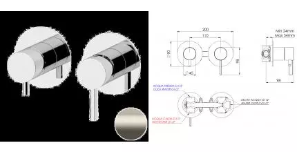 Смеситель для душа «Remer» Metrica MC93ZPXV сталь