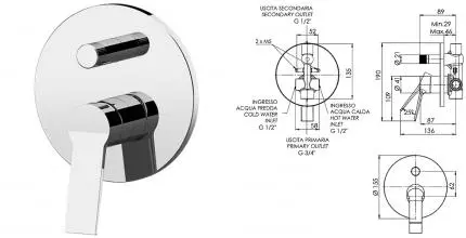 Смеситель для душа «Remer» Slash SL09H хром Смеситель для душа «Remer» Slash SL09H хром