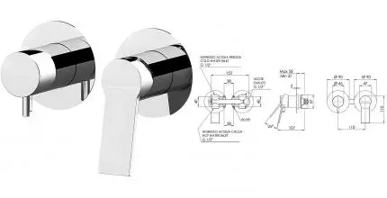 Смеситель для душа «Remer» Slash SL92ZP хром