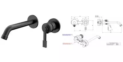 Смеситель для раковины «Remer» Atelier AL15PLCFP брашированный чёрный хром Смеситель для раковины «Remer» Atelier AL15PLCFP брашированный чёрный хром