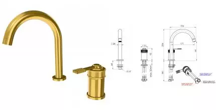 Смеситель для раковины «Remer» Atelier AL57BG брашированное золото
