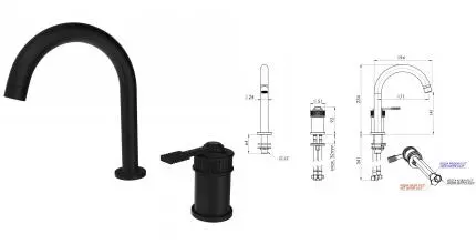 Смеситель для раковины «Remer» Atelier AL57NO чёрный матовый Смеситель для раковины «Remer» Atelier AL57NO чёрный матовый