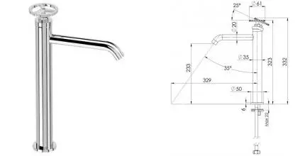 Смеситель для раковины «Remer» Chrono CH11LXL хром Смеситель для раковины «Remer» Chrono CH11LXL хром