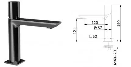 Смеситель для раковины «Remer» Edge EG512CFP брашированный чёрный хром Смеситель для раковины «Remer» Edge EG512CFP брашированный чёрный хром