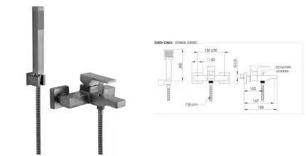 Смеситель для ванны с душем «Remer» Absolute AU02XV сталь Смеситель для ванны с душем «Remer» Absolute AU02XV сталь