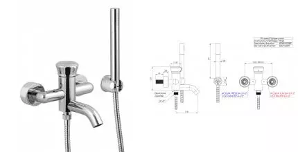 Смеситель для ванны «Remer» Element ET02 хром