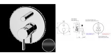 Смеситель для душа «Remer» Metrica MC09HNO чёрный матовый