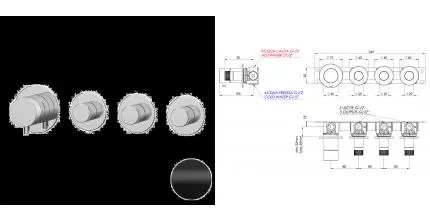 Смеситель для душа «Remer» X-Style N98D3PNO чёрный матовый
