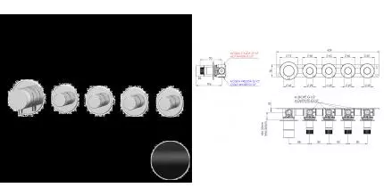 Смеситель для душа «Remer» X-Style N98D4PNO чёрный матовый