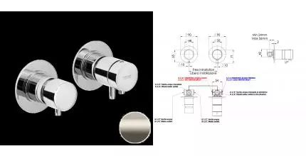 Смеситель для душа «Remer» X-Style XT96XV с термостатом сталь