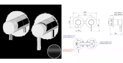 Смеситель для душа «Remer» Metrica MC92ZPNO чёрный матовый