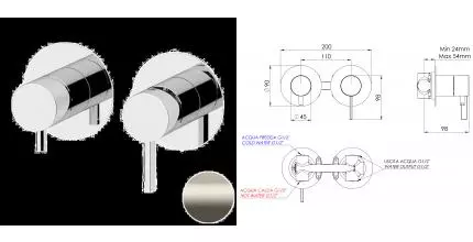 Смеситель для душа «Remer» Metrica MC92ZPXV сталь