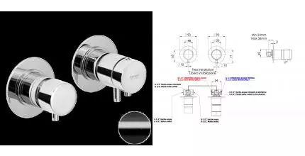 Смеситель для душа «Remer» X-Style XT96CFP с термостатом брашированный чёрный хром