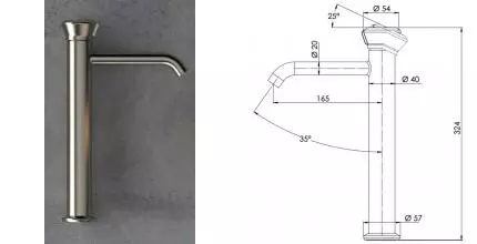 Смеситель для раковины «Remer» Element ET11LXLXV сталь