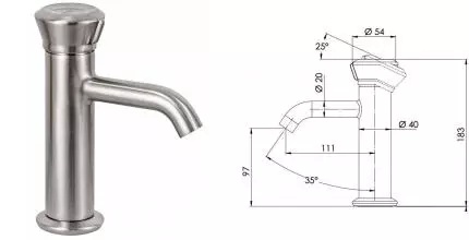 Смеситель для раковины «Remer» Element ET12XV сталь Смеситель для раковины «Remer» Element ET12XV сталь