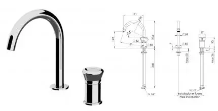 Смеситель для раковины «Remer» Element ET57 хром