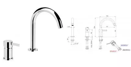 Смеситель для раковины «Remer» Metrica MC57 хром