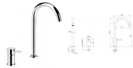 Смеситель для раковины «Remer» Metrica MC57L хром