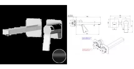 Смеситель для раковины «Remer» Slash SL15PLNO чёрный матовый Смеситель для раковины «Remer» Slash SL15PLNO чёрный матовый