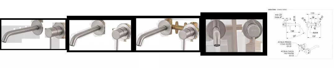 Смеситель для раковины «Remer» X-Style X15PXV сталь