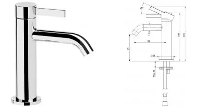Смеситель для раковины «Remer» Metrica MC12 хром Смеситель для раковины «Remer» Metrica MC12 хром