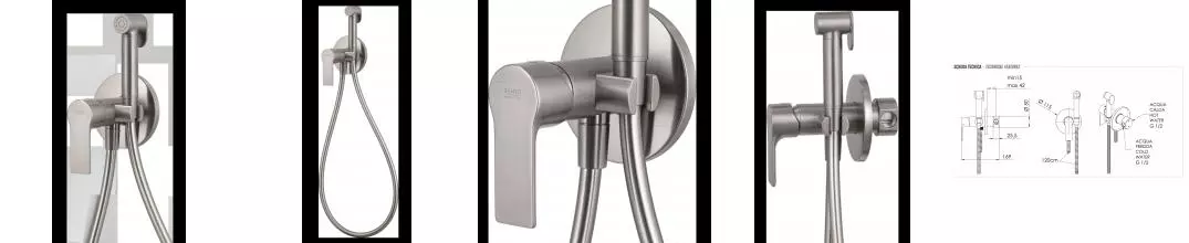 Смеситель с гигиеническим душем «Remer» Energy EY65WXV сталь