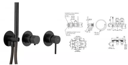 Смеситель для душа «Remer» X-Style X97D2PCFP брашированный чёрный хром