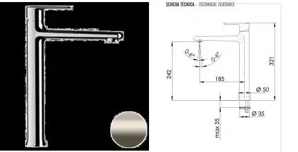 Смеситель для раковины «Remer» Vanity V11LXV сталь Смеситель для раковины «Remer» Vanity V11LXV сталь