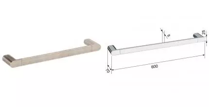 Полотенцедержатель «Remer» Lounge LN30XV на стену сталь