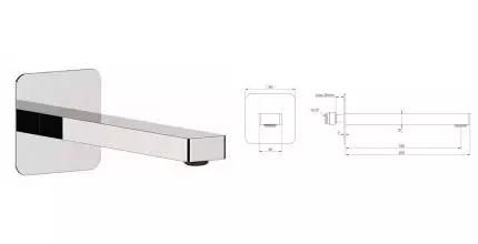 Излив к смесителю «Remer» Slash & Dot 91SL 20 хром Излив к смесителю «Remer» Slash & Dot 91SL 20 хром