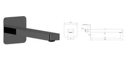 Излив к смесителю «Remer» Slash & Dot 91SLNO 20 чёрный матовый Излив к смесителю «Remer» Slash & Dot 91SLNO 20 чёрный матовый