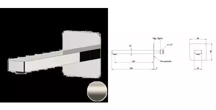 Излив к смесителю «Remer» Slash & Dot 91SLXV 20 сталь