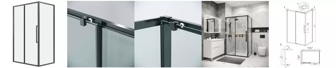 Душевой угол-ограждение «Grossman» Cosmo 120.K33.02.1480.42.00 140/80 прозрачный/графит сатин без поддона универсальный Душевой угол-ограждение «Grossman» Cosmo 120.K33.02.1480.42.00 140/80 прозрачный/графит сатин без поддона универсальный