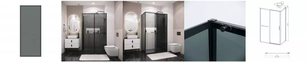 Боковая стенка 200.K33.05.80.21.10 Style (80*195) чёрный матовый, стекло тонированное, 1 место 200.K33.05.80.21.10 · Style, Grossman, 200.K33.05.80.21.10