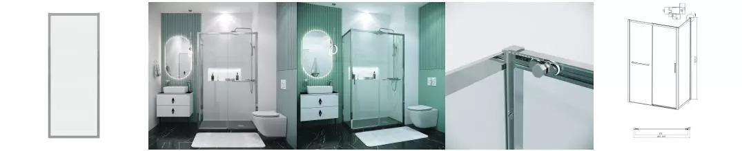 Боковая стенка 200.K33.05.90.10.00 Style (90*195) хром, стекло прозрачное, 1 место 200.K33.05.90.10.00 · Style, Grossman, 200.K33.05.90.10.00