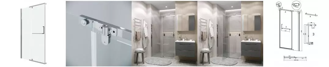 Душевая дверь «Grossman» Pragma 100.K33.03.120.10.00 120/195 прозрачная/хром без поддона