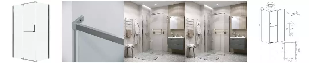 Душевой угол-ограждение «Grossman» Pragma 120.K33.03.1290.10.00 120/90 прозрачный/хром без поддона универсальный