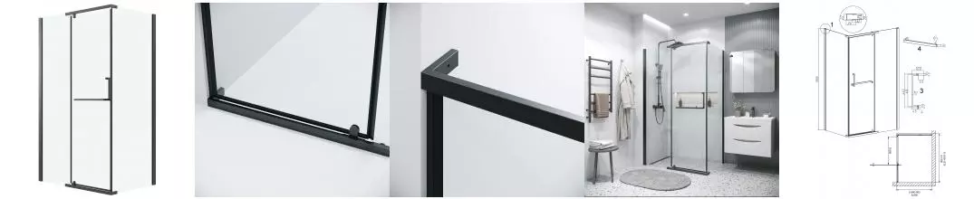 Душевой угол-ограждение «Grossman» Pragma 120.K33.03.1290.21.00 120/90 прозрачный/чёрный матовый без поддона универсальный Душевой угол-ограждение «Grossman» Pragma 120.K33.03.1290.21.00 120/90 прозрачный/чёрный матовый без поддона универсальный