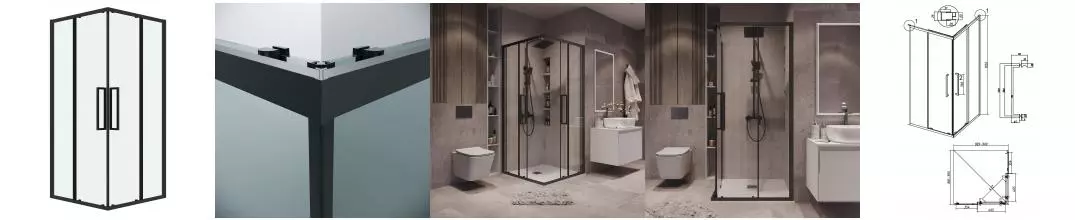 Душевой угол-ограждение «Grossman» Cosmo 300.K33.02.9090.21.00 90/90 прозрачный/чёрный матовый без поддона Душевой угол-ограждение «Grossman» Cosmo 300.K33.02.9090.21.00 90/90 прозрачный/чёрный матовый без поддона