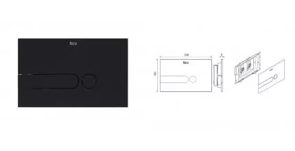 Кнопка смыва «Roca» One Space пластик чёрная матовая Кнопка смыва «Roca» One Space пластик чёрная матовая