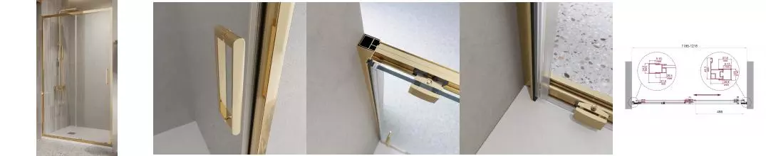 Душевая дверь «Belbagno» LUCE-BF-1-120-C-ORO 120/195 прозрачная/золотая Душевая дверь «Belbagno» LUCE-BF-1-120-C-ORO 120/195 прозрачная/золотая