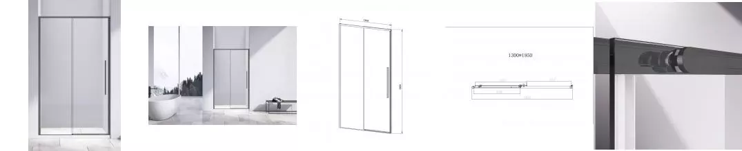 Душевая дверь «Vincea» Slim-N VDS-4SN130CLGM 130/195 прозрачная/вороненая сталь