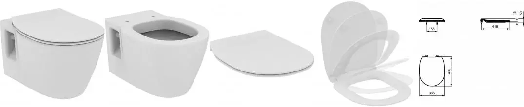 Подвесной унитаз «Ideal Standard» Slim W941103 белый с сиденьем дюропласт с микролифтом белое Подвесной унитаз «Ideal Standard» Slim W941103 белый с сиденьем дюропласт с микролифтом белое